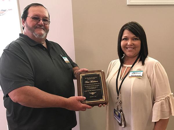 Award Photo: Bruce Mardis, President of new Greater Odenville Chamber of Commerce & Trese Mashburn, 1st Vice-President & OABA Director