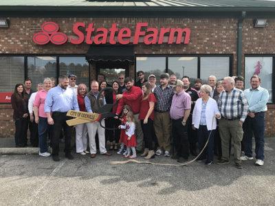 Cayce Wilson State Farm Ribbon Cutting | The City of Odenville and the Greater Odenville Chamber of Commerce conducted a ribbon cutting with Cayce Wilson State Farm. Mayor Christian, a host of local officials, city council members, chamber board members, Cayce and his wife, Cassie along with two beautiful daughters