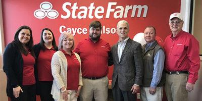 Cayce Wilson State Farm Ribbon Cutting | The City of Odenville and the Greater Odenville Chamber of Commerce conducted a ribbon cutting with Cayce Wilson State Farm. Mayor Christian, a host of local officials, city council members, chamber board members, Cayce and his wife, Cassie along with two beautiful daughters
