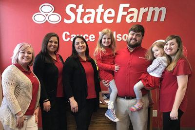 Cayce Wilson State Farm Ribbon Cutting | The City of Odenville and the Greater Odenville Chamber of Commerce conducted a ribbon cutting with Cayce Wilson State Farm. Mayor Christian, a host of local officials, city council members, chamber board members, Cayce and his wife, Cassie along with two beautiful daughters