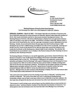 Mustang Museum of America Hosts Grand Opening Press Release | St. Clair County Economic Development Council