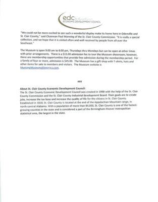 Mustang Museum of America Hosts Grand Opening Press Release | St. Clair County Economic Development Council