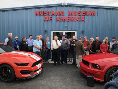 Greater Odenville Chamber of Commerce, City of Odenville, St. Clair County EDC along with Powells cut ribbon to celebrate Mustang Museum of America grand opening