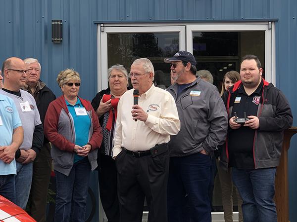 Greater Odenville Chamber of Commerce, City of Odenville, St. Clair County EDC along with Powells cut ribbon to celebrate Mustang Museum of America grand opening