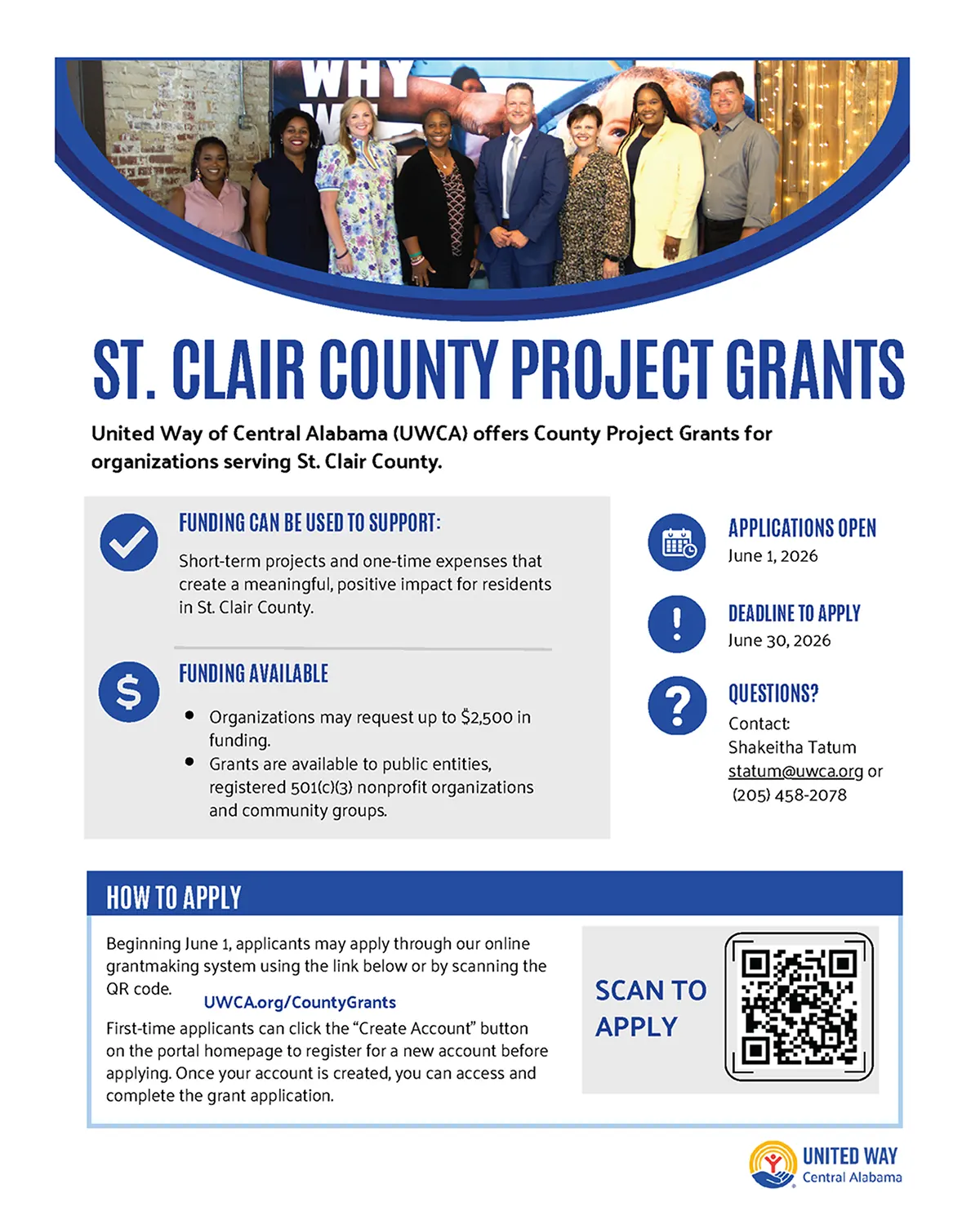 United Way Community Project Grants Now OPEN | St. Clair County Project Grants - Deadline for applications June 30, 2026.