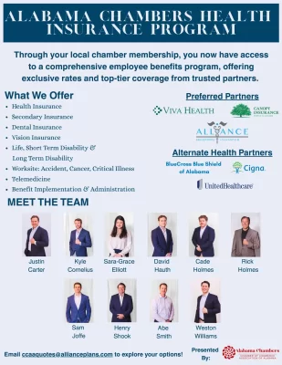 CCAA Employee Group Benefits available to small businesses who are active members in good standing with Greater Odenville Chamber of Commerce